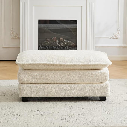 Ottoman for Modular Sectional Sofa, Deep Seat Ottoman for Living Room, Bedroom and Entrance (Beige)