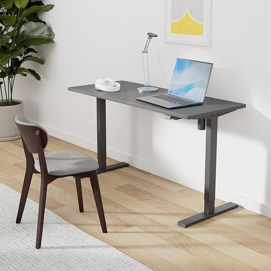SANODESK Electric Standing Desk 40 x 24 Inches Whole-Piece Desktop Height Adjustable Stand Up Desk w/6-Button Controller Ergonomic Computer Desk for Home Office, Black Frame + Black Tabletop