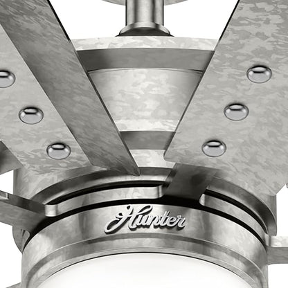 Hunter Crescent Falls Indoor/Outdoor Ceiling Fan with LED Light and Remote Control