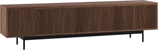 Henn&Hart Rectangular TV Stand for TV's up to 85" in Satin Walnut, for Home, Living Room, Bedroom, Entertainment Room, Office