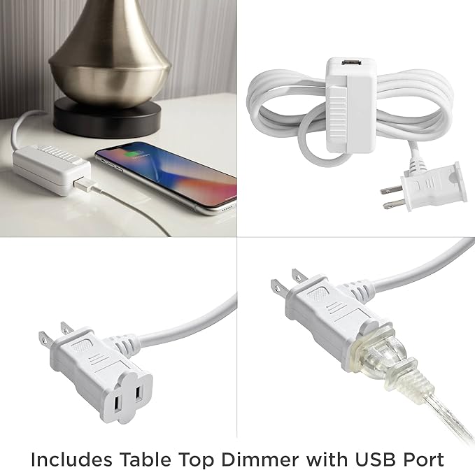 Possini Euro Design Ania Modern Table Lamp with USB Charging Port 31" Tall Clear Champagne Glass Off-White Tapered Drum Shade for Living Room Bedroom House Bedside Nightstand Office Entryway