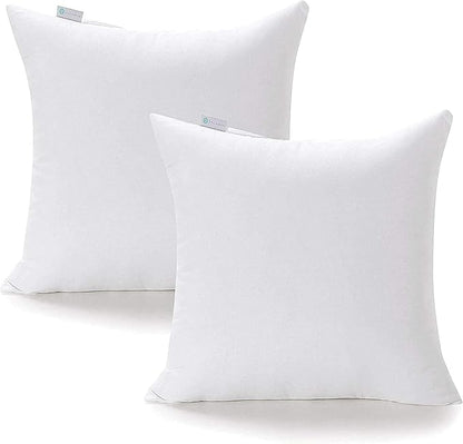 Acanva 28x28 Throw Pillow Inserts Set of 4, Premium Polyester Fiber Fill Square Sham Stuffer Cushion for Sofa, Bed, Couch and Chair, Machine Washable, 28x28 Inch(for 26x26 Cover), White 4 Count