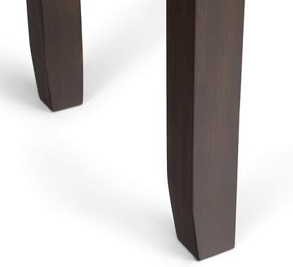 SIMPLIHOME Cosmopolitan Console Table - 60 Inch Wide Solid Wood Sofa Table in Mahogany Brown, Contemporary Storage Table for Entryway or Living Room with 3 Drawers, Square-Edged Top, and Tapered Legs