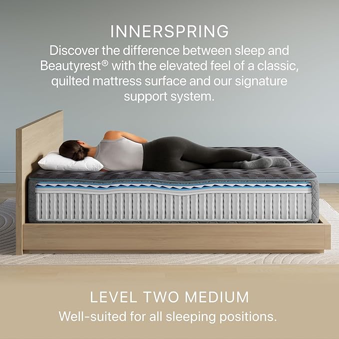 Beautyrest Days End Medium 14" Mattress - King - Cooling Tech, Supportive Durable Pocketed Coils, Pressure Relief, Motion Separation; 100 Night Sleep Trial and 10 Year Warranty
