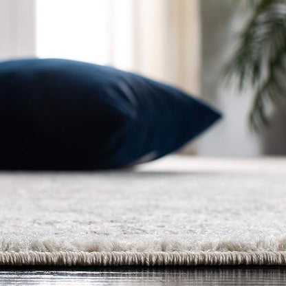 SAFAVIEH Evoke Collection Area Rug - 5'3" Square, Ivory & Grey, Distressed Design, Non-Shedding & Easy to Clean, Ideal for Living Room, Bedroom, Dining Space (EVK256F)