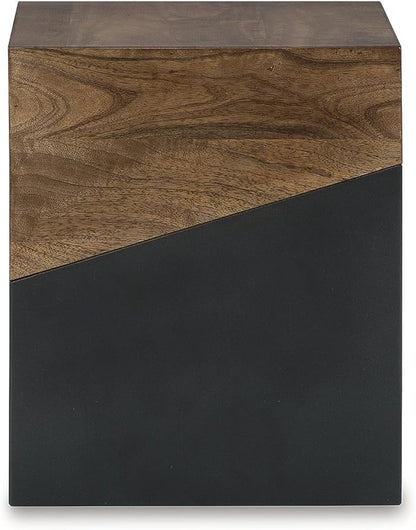 Signature Design by Ashley Trailbend Eclectic Accent End Table, Brown & Gunmetal