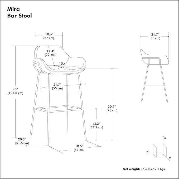 SIMPLIHOME Mira Bar Stools (Set of 2) - 30 inch Seat Height Upholstered Metal Bar Chairs in Distressed Tan Vegan Faux Leather, Contemporary Seating for Kitchen with Curved Cushioned Seat and Armrests