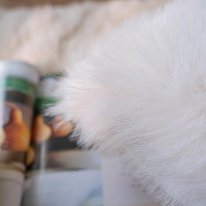 Neelvin Beige Faux Fur Cozy Fluffy Double-Sided Decorative Throw Pillow Covers 16x16 inch Set of 2,Velvet Pillowcase Cushion Case for Sofa Couch