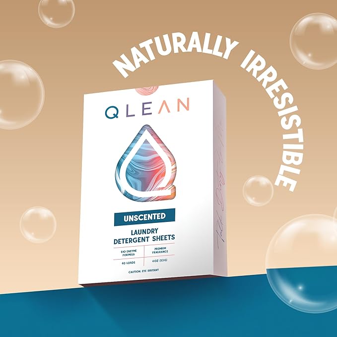 Laundry Detergent Sheets – Travel-Friendly, HE & Standard Washer Safe, Liquidless Laundry Soaps, Quick-Dissolving Formula, Skin-Friendly (120 Loads, Unscented)