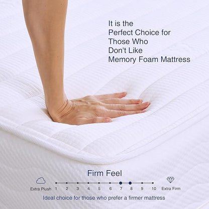 Sunrising Bedding 8” Natural Latex Queen Mattress, Individually Encased Pocket Coil, Firm, Supportive, Naturally Cooling, Organic Mattress, 120-Night Free Trial, 20-Year Warranty