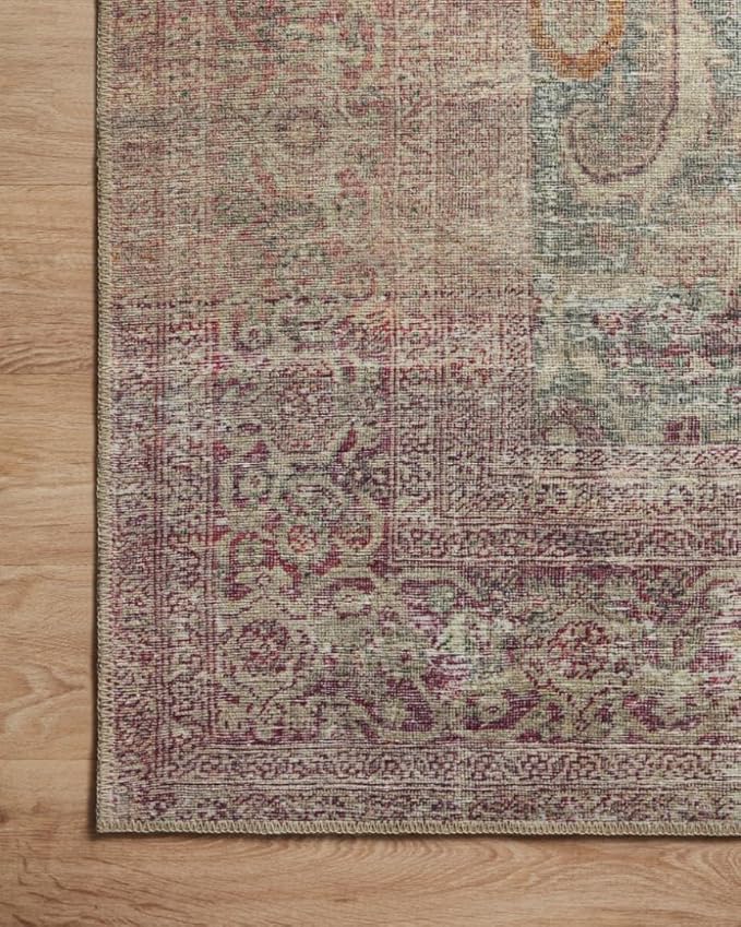 Loloi Amber Lewis Georgie Collection GER-03 Jade/Sunset 2'-3" x 3'-9", .19" Pile Height, Accent Rug