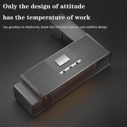 Modern Executive Desk, 94.5 inch L Shaped Desk with Storage, L Shape Corner Desk Drawers and Lockable Storage No Installation Required Without Display Racks and Bookshelves