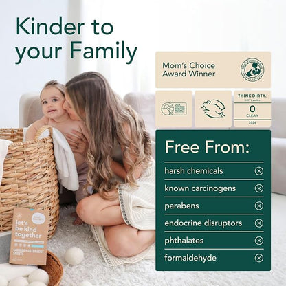 Kind Laundry Detergent Sheets with Stain-Fighting Enzymes - Plant Powered Eco-Friendly Laundry Soap Sheets - Home or Travel Laundry Detergent Fragrance Free, 120 Loads (Mom's Choice Award Winner)