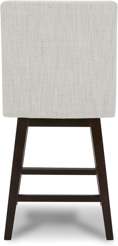 CHITA Counter Height Swivel Barstool, FSC Certified Upholstered Bar Stool, 26.8" H Seat Height, Fabric in Ivory