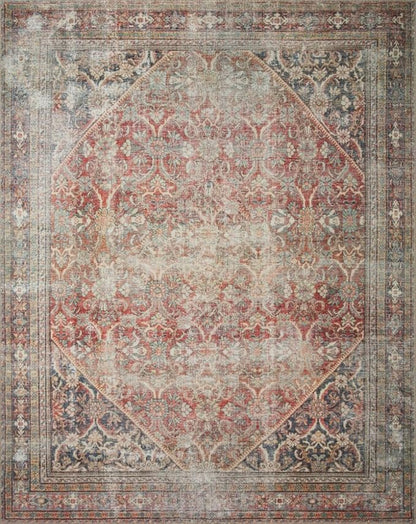Loloi Amber Lewis Georgie Collection GER-01 Red/Navy 3'-0" x 10'-0", .19" Pile Height, Runner Rug