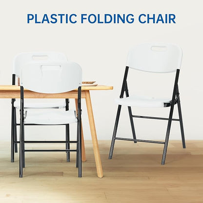 20 Pack Thicker 800 LBS White Folding Chairs, Commercial Grade Folding Chair, Foldable Chairs for Events