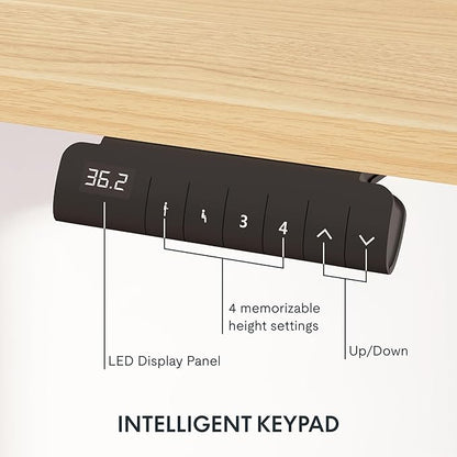 FLEXISPOT E6 3 Stages Dual Motor Electric Standing Desk 55x28 Inch Whole-Piece Board Height Adjustable Electric Sit Stand Desk(White Frame + Maple Desktop, 2 Packages)