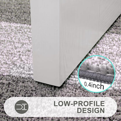 Kitinjoy Indoor Outdoor Door Mat, 36x24 Non-Slip Absorbent Dirt Trapper, Low-Profile Washable Inside Entrance Front Floor Mat, Sturdy Soft Entry Doormats for Entryway, Light Grey