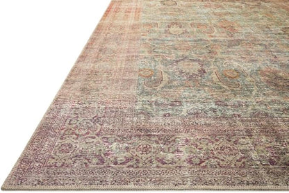 Loloi Amber Lewis Georgie Collection GER-03 Jade/Sunset 7'-6" x 9'-6", .19" Pile Height, Area Rug