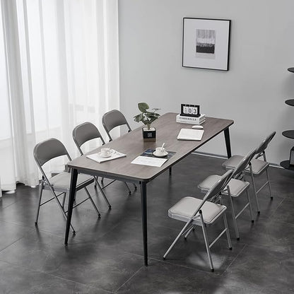 12 Pack Grey Folding Chairs with Padded Seats, Portable Stackable Foldable Chairs for Indoor and Outdoor, Commercial Seat with Metal Frame for Events Office Wedding Party, 330lbs Capacity