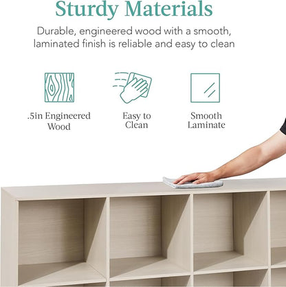 Best Choice Products 8-Cube Storage Organizer, 13.5in Shelf Opening, Bookcase, Display Shelf, Customizable w/ 2 Removable Back Panels – Whitewash