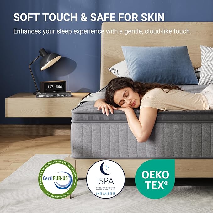Avenco 10 Inch Twin Mattress, Hybrid Mattress with Smarts Coil™ Pocket Springs for Targeted Support and NanoGel™ Memory Foam for Cool Night Sleep, Motion Isolation for Couples, CertiPUR-US Certified