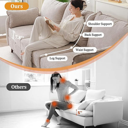 135'' Modular Sectional Sofa with Storage Seat,Oversized U Shaped Couch with Ottoman,7 Seater Couches for Living Room,Bedroom,Velet,Khaki