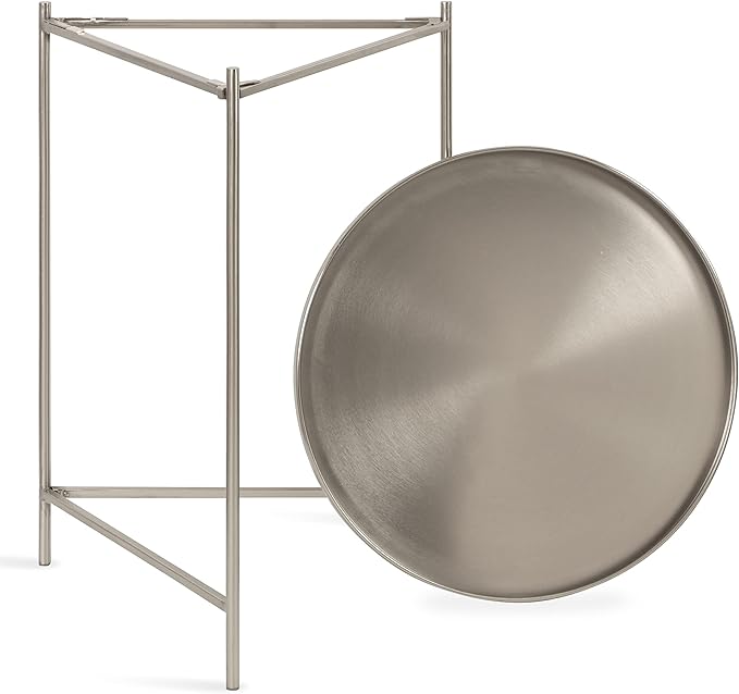 Kate and Laurel Ulani Modern Nesting Side Table; Set of 2; Silver; Sophisticated End Tables for Storage and Display