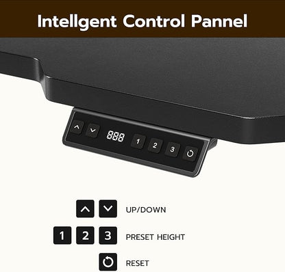 51" Reversiable L-Shaped Electric Standing Desk Adjustable Height Gaming Stand Up Corner Desk Sit Stand Home Office Computer Desk with Splice Board,Black Top