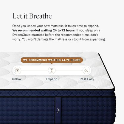 DreamCloud Premier 13" Queen Mattress - Luxury Gel Memory Foam - 365 Night Trial - Premium Pressure-Relieving Layers - Forever Warranty - CertiPUR-US® Certified