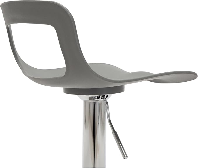 NOBPEINT NOB Contemporary Chrome Air Lift Adjustable Swivel Bar Stool (6 Pieces, Gray)