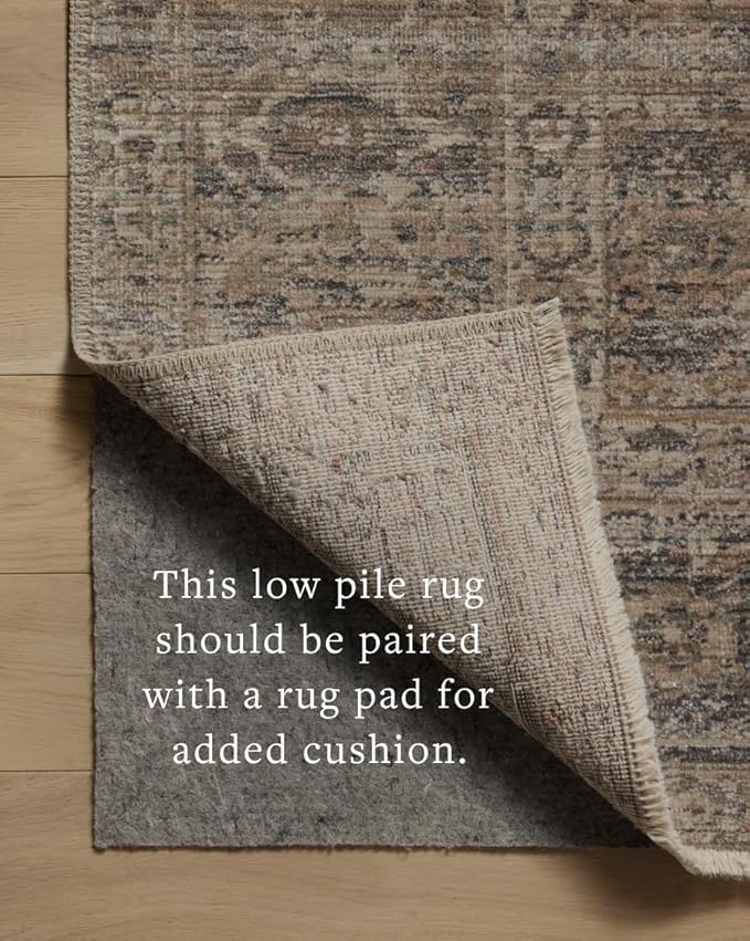 Loloi Amber Lewis Molly Collection MOL-04 Navy/Blush 6'-7" x 9'-2" Low Pile Area Rug