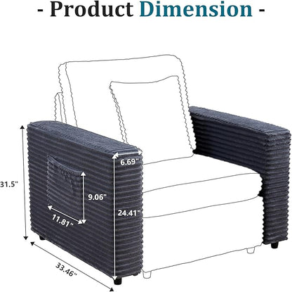 ORRD Modern Sofa Armrest Backrest for Modular Sectional Sofa Couch for Living Room-Blue Grey