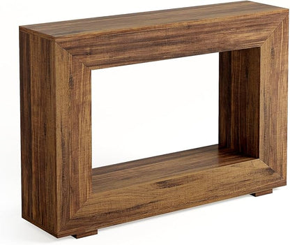 LITTLE TREE 47 Inches Console Table, Sofa Table with Storage, Modern Entryway Table for Hallway, Narrow Long Sofa Entryway Table for Living Room, Brown