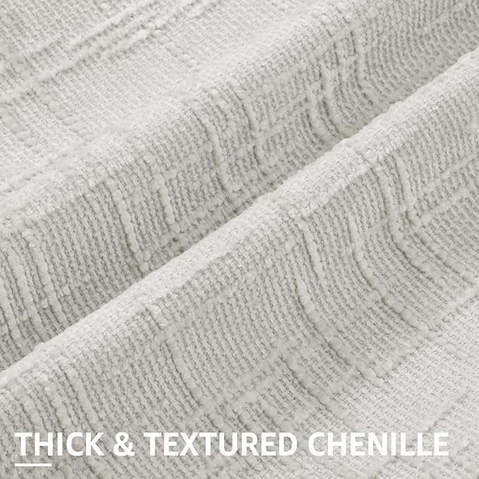 decorUhome Light Grey Chenille Throw Pillow Covers 26x26 Set of 2 Thick Textured Slubby Couch Pillow Covers Farmhouse Accent Modern Neutral Decorative Pillow Cases for Bed Sofa Living Room
