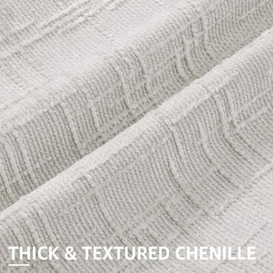 decorUhome Light Grey Chenille Throw Pillow Covers 12x20 Set of 2 Thick Textured Slubby Couch Pillow Covers Farmhouse Accent Modern Neutral Decorative Pillow Cases for Bed Sofa Living Room