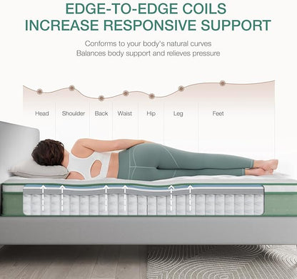 Novilla Twin Size Mattress, 12 Inch Hybrid Mattress with Knitted Cover, Gel Memory Foam with High High Resilience Foam for Pressure Relief, Medium Firm