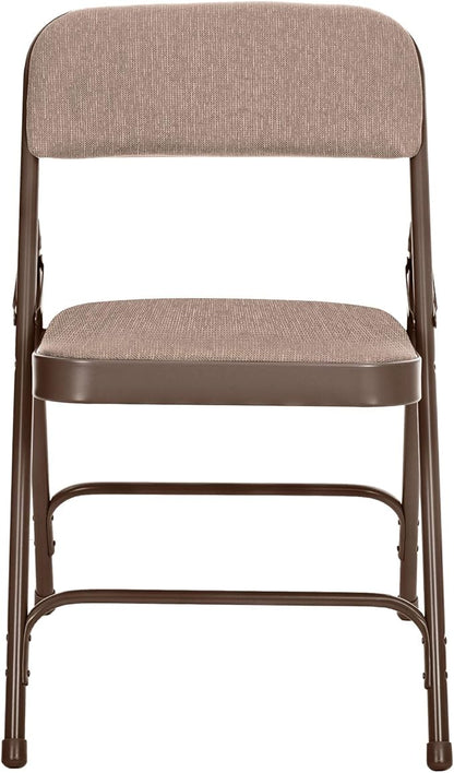 OEF Furnishings OEF2200 Series Heavy-Duty Premium Fabric Padded Upholstery Double-Hinged Folding Chairs (4-Pack, Honey Brown)