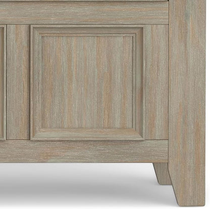 SIMPLIHOME Amherst Entryway Storage Bench - 48 inch Wide Solid Wood Hallway Seat in Distressed Grey, Transitional Bench for Entryway or Living Room with Lift-Up Lid and Spacious Storage
