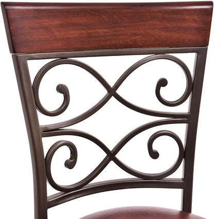 COSTWAY Bar Stools Set of 2, 360 Degree Swivel, 30" Bar Height Bar Stools, Leather Padded Seat Bistro Dining Kitchen Pub Metal Chairs with Back for Kitchen Island (Set of 2)