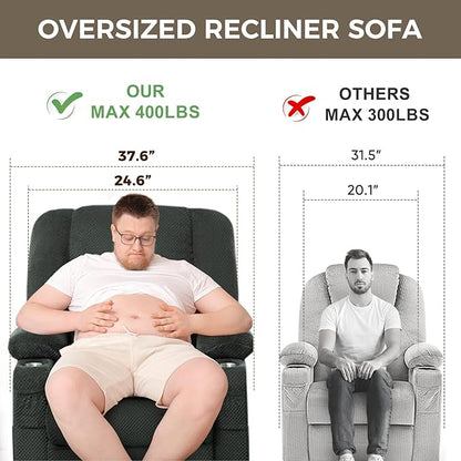 ABCASA Oversized Dual Motor Lay Flat Power Lift Massage Recliner Chair Set of 2 for Elderly with Heat for Living Room, Lift Chairs Recliner with Lumbar Pillow, Cup Holder - Grey