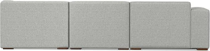 SIMPLIHOME Rex Right Corner Sectional Modular Sofa and Ottoman Set in 100% Recycled Polyester Tightly Woven Performance Fabric, Pale Grey, 116-inch-wide L-Shaped Sofa and 34-inch-Wide Ottoman