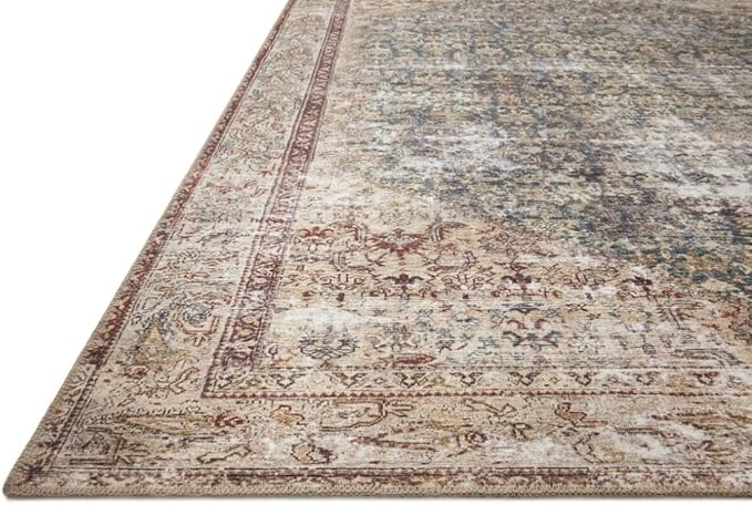 Loloi Amber Lewis Georgie Collection GER-04 Teal/Antique 10'-0" x 14'-0", .19" Pile Height, Area Rug