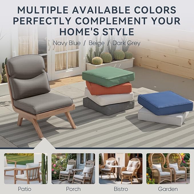 9-Piece Outdoor Patio Cushion Set - Fade & Water Resistant with Removable Olefin Cover, 22x24x4 Inch Memory Foam Cushions for Wicker Sectional Sofa – Grey/Crescent