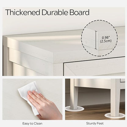 Sideboard Buffet Cabinets with Adjusable Shelves, Farmhouse Storage Cabinet, Credenza, Accent Cabinet, Kitchen Coffee Bar Console Table for Living Dining Room, Antique White