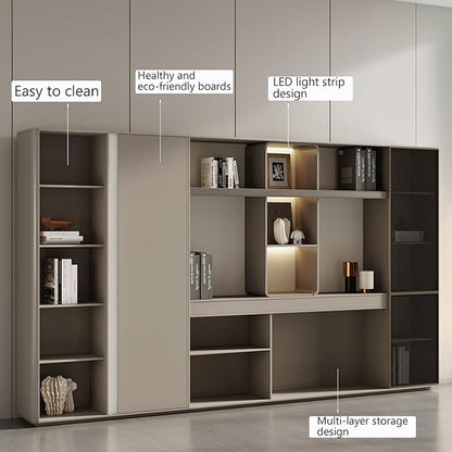 L Shaped Executive Desk, 86.6 inch Large Executive Computer Desk Set Drawers and Lockable, Power Socket and USB Port Storage, Without Desk or Computer Chair (Filing Cabinet)