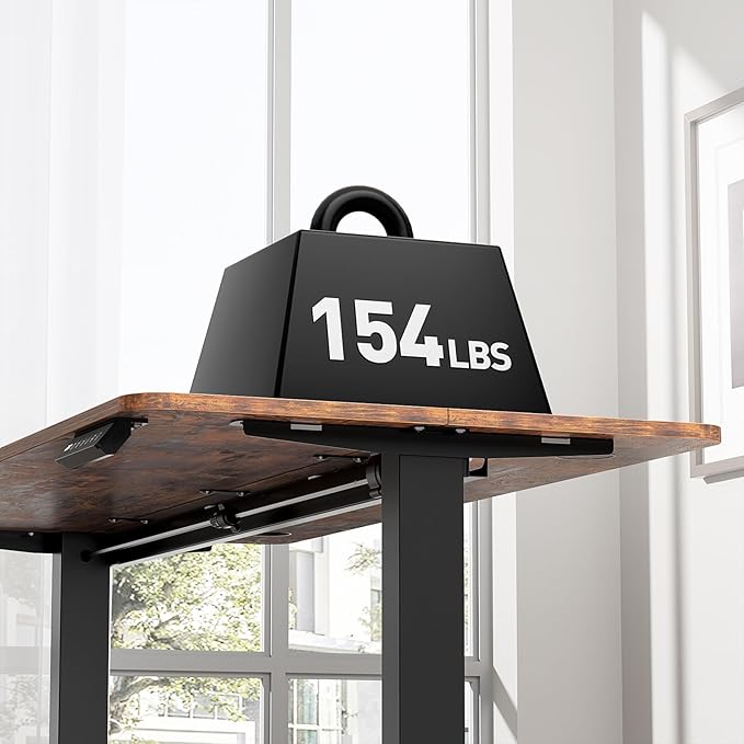 Electric Standing Desk 40 x 24 Inches, Height Adjustable Sit Stand Home Office Computer Desk with Memory Presets,Brown