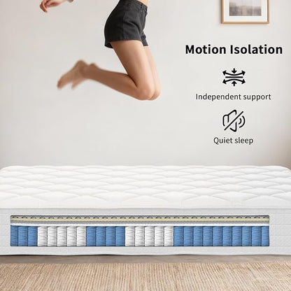 King Mattress, 14 Inch Hybrid Memory Foam Mattress in a Box, Cooling Gel for Pressure Relief & Back Pain Support, CertiPUR-US Certified, Medium Firm Bed, Fiberglass Free, Breathable Comfort Sleep