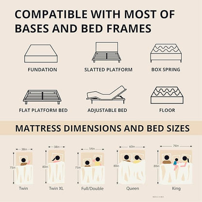 EGOHOME 12 Inch Cal King Memory Foam Mattress for Back Pain, Cooling Copper Gel Bed in a Box, Foam Made in USA, CertiPUR-US Certified, Therapeutic Medium Firm, 72x84x12 Black