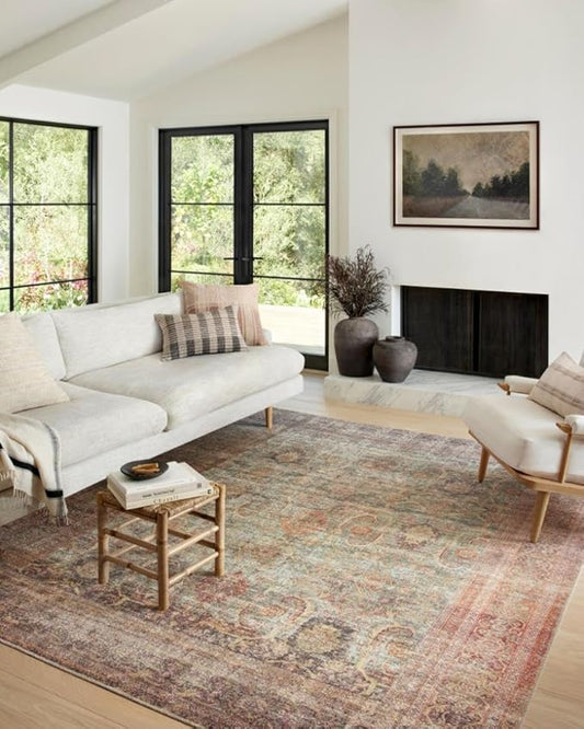 Loloi Amber Lewis Georgie Collection GER-03 Jade/Sunset 10'-0" x 14'-0", .19" Pile Height, Area Rug